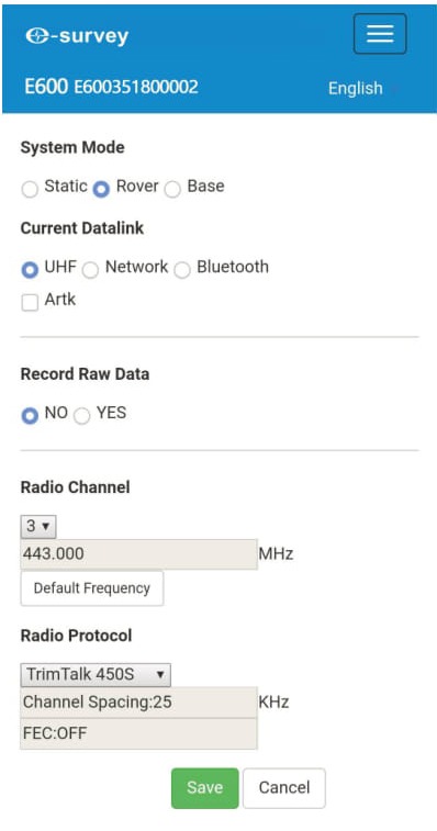 Đặt chế độ làm việc E-Survey E600