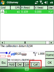 Bấm "Cal" để quy "0"