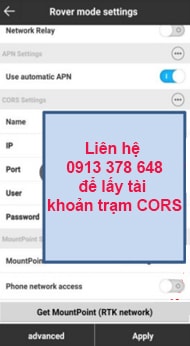 Hướng Dẫn Đo RTK - Dùng Phần Mềm Survx 4.0 19 Cài đặt ROVER - CORS