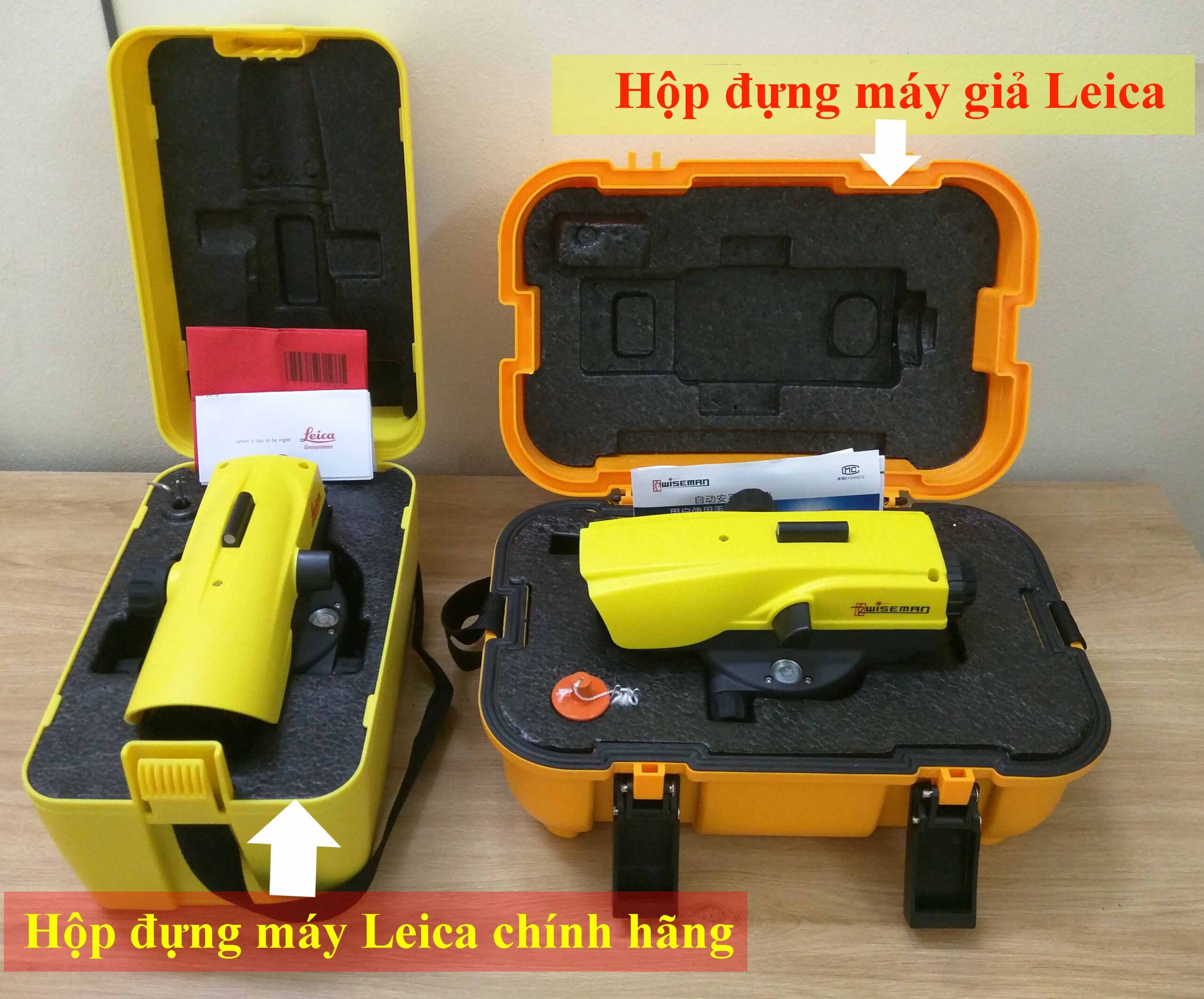 hộp đựng máy thủy bình leica chính hãng và giả
