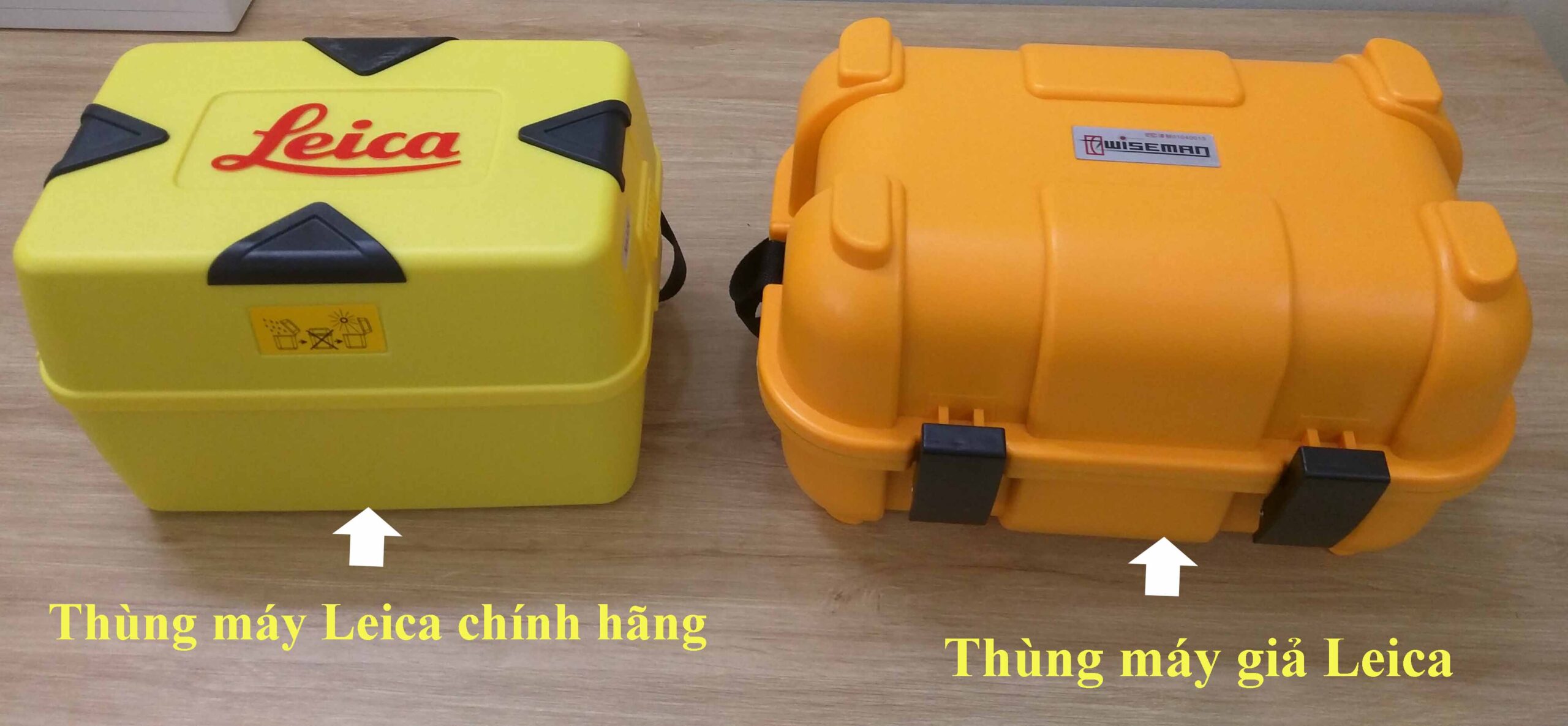 Đặc điểm nhận dạng máy thủy bình Leica chính hãng và máy thủy bình Leica hàng giả, nhái thương hiệu 27 thùng đựng máy leica chính hãng và giá 2
