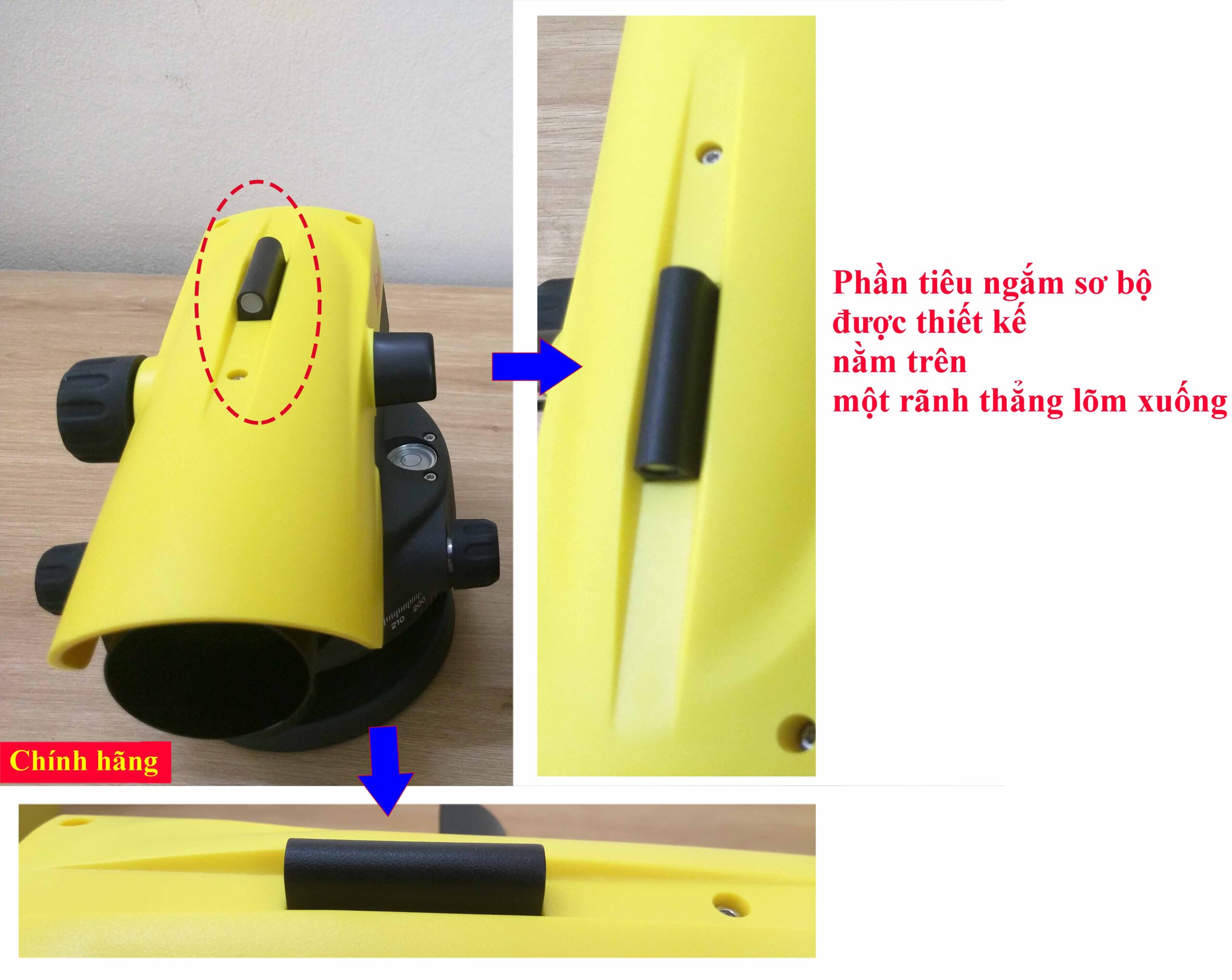 Đặc điểm nhận dạng máy thủy bình Leica chính hãng và máy thủy bình Leica hàng giả, nhái thương hiệu 35 tiêu ngắm sơ bộ máy thủy bình chính hãng leica