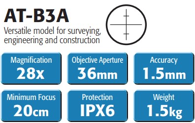 Thông số kỹ thuật máy thủy bình Topcon AT-B3A