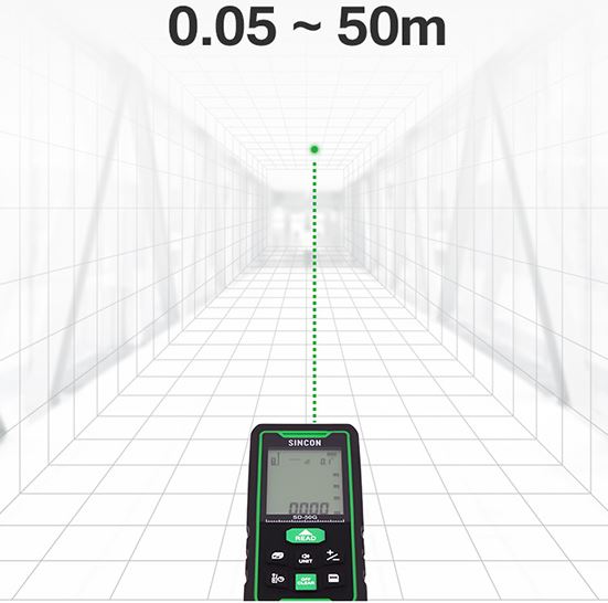  thước đo khoảng cách Máy đo khoảng cách Laser màu xanh lá cây Sincon Sincon SD-50G