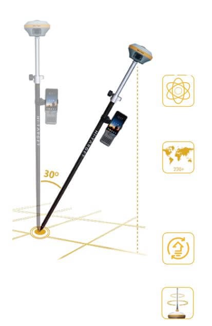 Máy GPS RTK Hi-target iRTK5 khảo sát độ nghiêng với IMU tích hợp