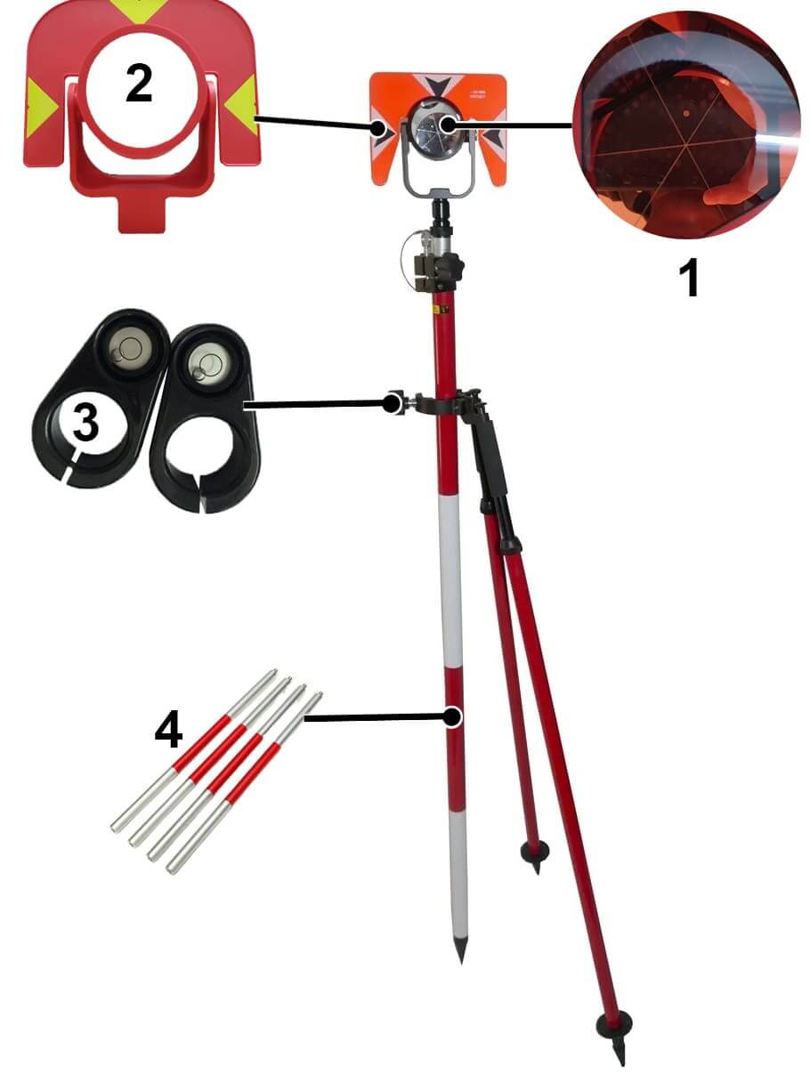 Sào gương Topcon và Nikon chiều cao 2.15m giá rẻ tốt