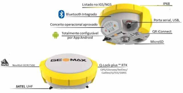 Máy GPS RTK GeoMax Zenith 16 82 Máy GPS RTK GeoMax Zenith 16 Bluetooth và QR-iConnect radio SATEL, Bluetooth