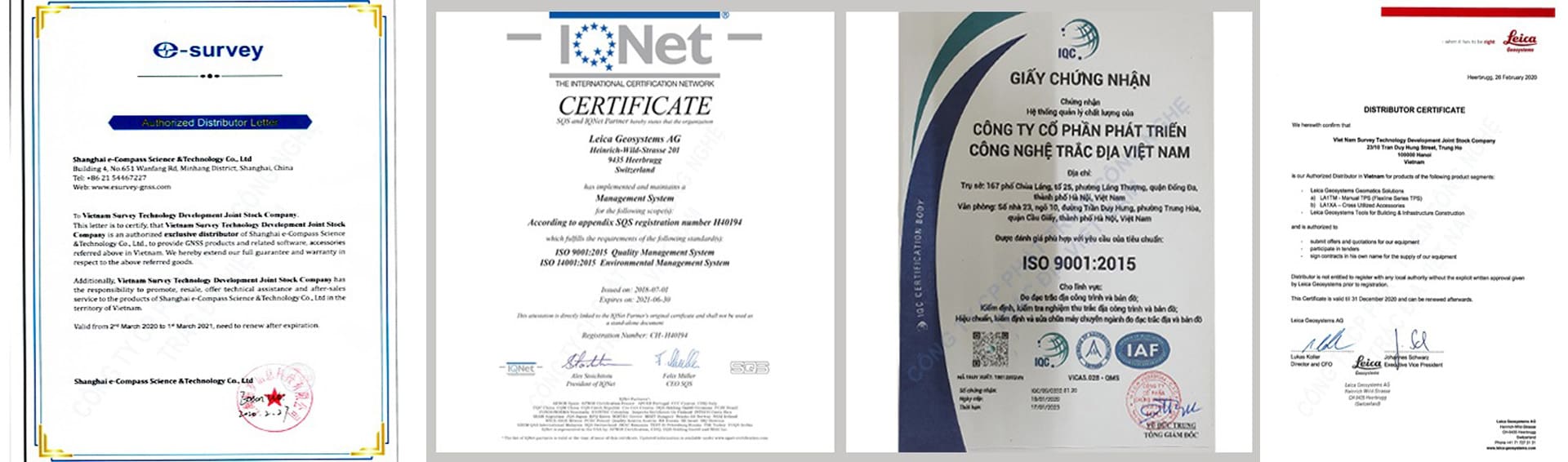 giấy chứng nhận máy thủy bình máy toàn đạc máy gps rtk leica esurvey
