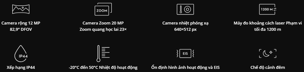 Camera Zenmuse H20 Series DJI bao gồm 2 phiên bản là DJI Zenmuse H20 và DJI Zenmuse H20T