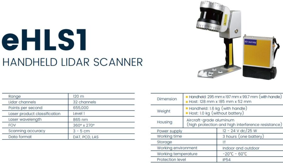 Máy quét LiDAR cầm tay eSurvey eHLS1