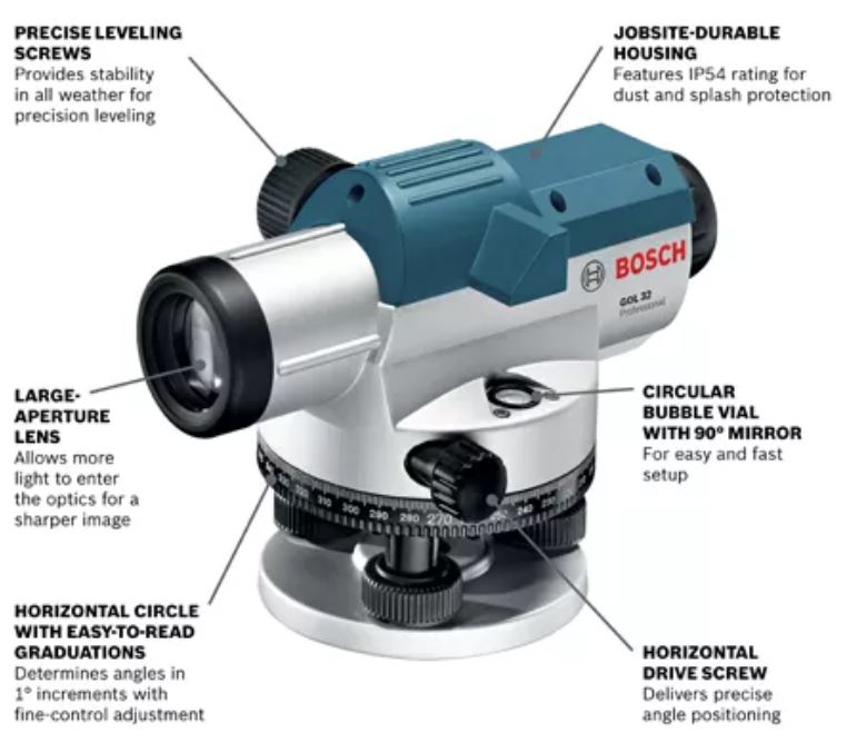 Máy thuỷ bình Bosch GOL 32 69 Máy thủy bình Bosch Gol 32