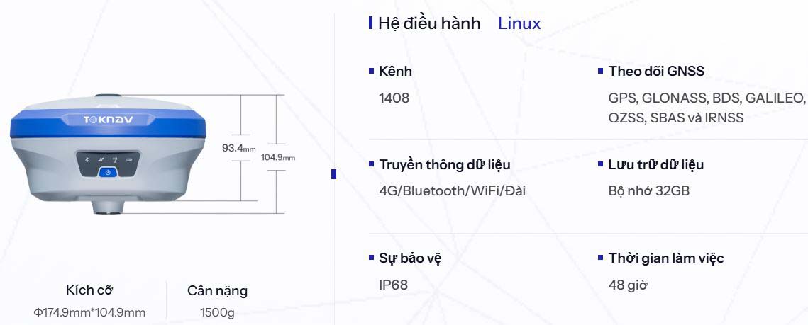 Máy GPS RTK Toknav T30 laser 67 Máy GPS RTK Laser Toknav T30