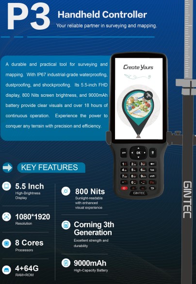 so tay dien tu may GPS RTK Gintec P3