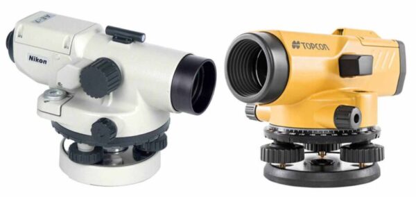 máy thủy bình Nikon và máy thủy bình Topcon