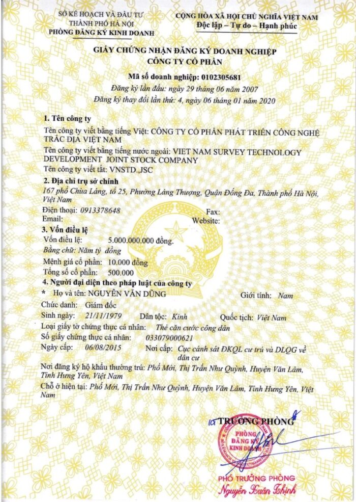 Giấy chứng nhận đăng ký doanh nghiệp
