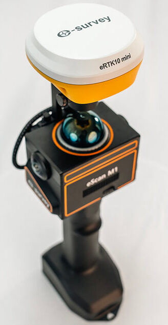 máy quét LiDAR cầm tay eSurvey eScan M1 với máy gps rtk ertk10 mini 2