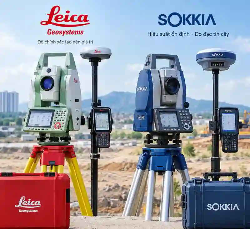 So sánh Leica vs South nên chọn máy trắc địa nào